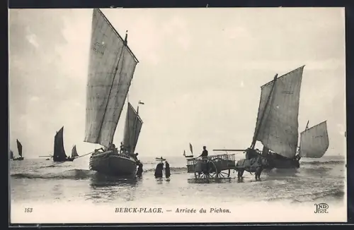 AK Berck-Plage, Arrivée du Pichon