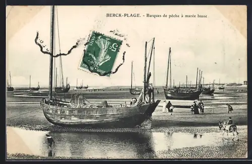 AK Berck-Plage, Barques de peche à marée basse