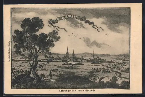 Künstler-AK Hesdin /P.-de-C., Hesdin au XVIIe siècle