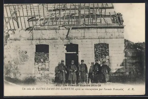 AK Notre-Dame-de-Lorette, Un coin après sa réoccupation par l`armée Francaise, La Grande Guerre 1914-15
