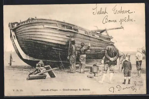 AK Berck-Plage, Goudronnage de Bateau