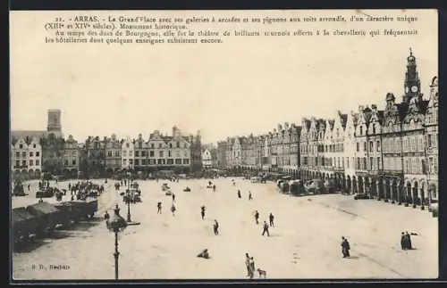 AK Arras, La Grand`Place avec ses galeries