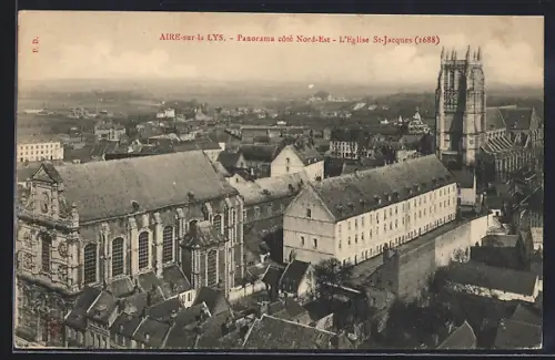 AK Aire-sur-la-Lys, Panorama cote Nord-Est, L`Eglise St-Jacques
