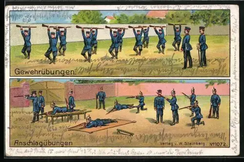 AK Soldaten bei Gewehr- und Anschlagübungen, 1. Weltkrieg