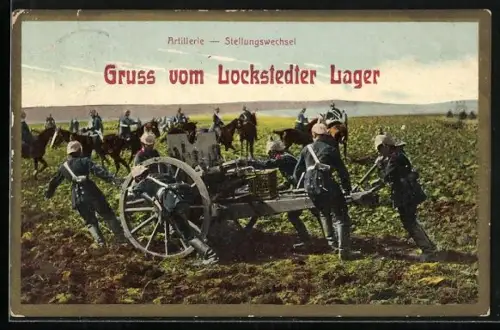AK Lockstedter Lager, Soldaten der Artillerie beim Stellungswechsel