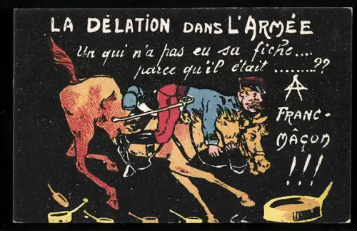 AK Soldat in Uniform zu Pferde