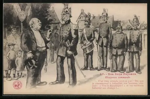 AK Soldaten in Uniform mit dem Bürgermeister