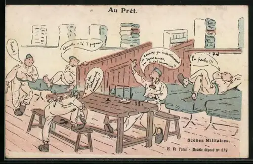 AK Soldaten in Uniform in der Freizeit