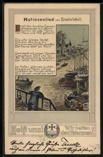 AK Text des Matrosenliedes von Erwin Weill