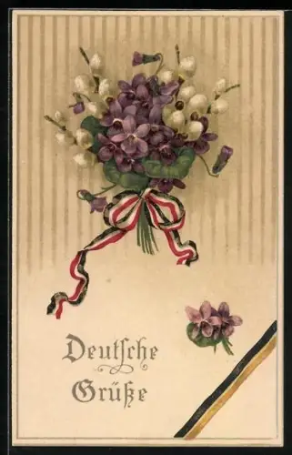 AK Veilchen mit Kätzchenzweigen, Zweibund