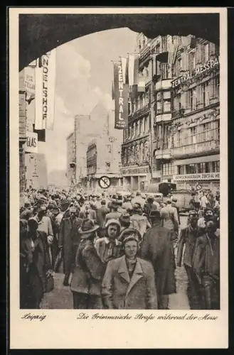 AK Leipzig, Grimmaische Strasse während der Leipziger Messe
