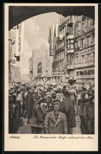 AK Leipzig, Grimmaische Strasse während der Leipziger Messe