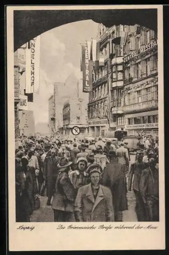 AK Leipzig, Grimmaische Strasse während der Leipziger Messe