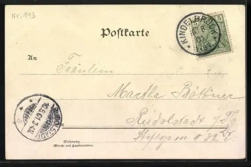 Glitzer-Perl-AK Paar in Rococo-Kleidung mit Glitzer-Perlen