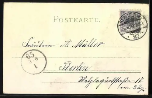 Glitzer-Perl-AK Blumenstrauss mit Perlen, Fröhliche Pfingsten
