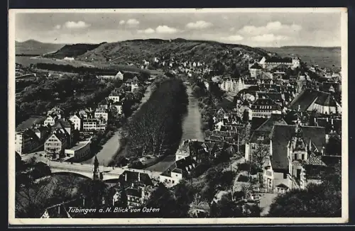AK Tübingen a. N., Blick auf den Ort von Osten