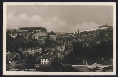 AK Tübingen a. N., Teilansicht mit Schloss von Westen