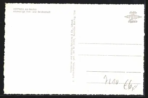 AK Rottweil am Neckar, Teilansicht mit Kirche