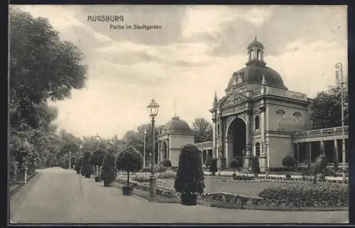 AK Augsburg, Partie im Stadtgarten