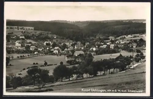 AK Uehlingen /Bad. Schwarzwald, Panorama mit Feldweg