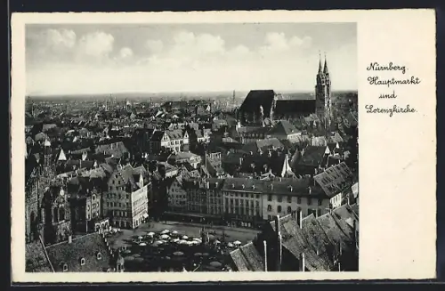 AK Nürnberg, Hauptmarkt und Lorenzkirche