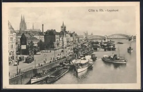 AK Köln, Leystapel mit Schiffen
