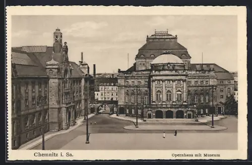 AK Chemnitz i. Sa., Opernhaus mit Museum