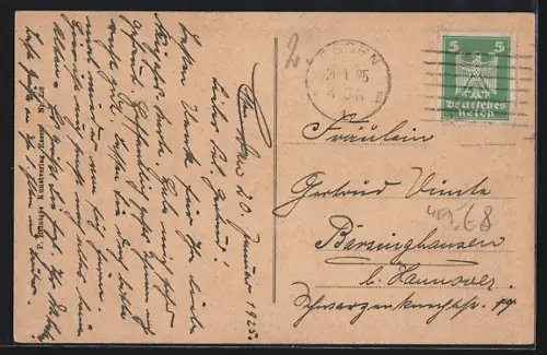 AK Essen, Strasse am Bernewäldchen mit Villen