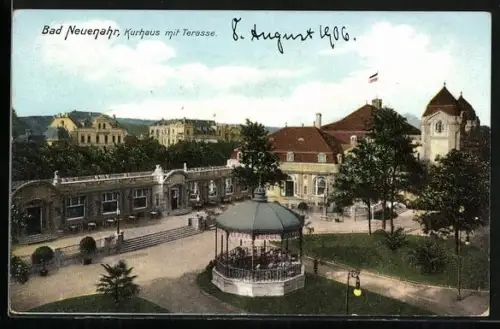 AK Bad Neuenahr, Kurhaus mit Terrasse aus der Vogelschau