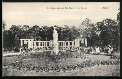 AK Berlin-Tiergarten, Rosengarten mit dem Standbild der Kaiserin