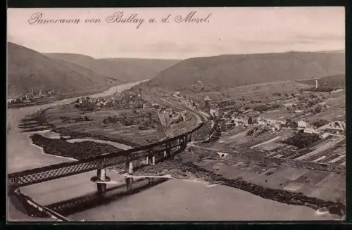 AK Bullay a. d. Mosel, Teilansicht mit Brücke
