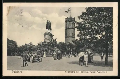 AK Duisburg, Kaiserberg mit Denkmal Kaiser Wilhelm I.