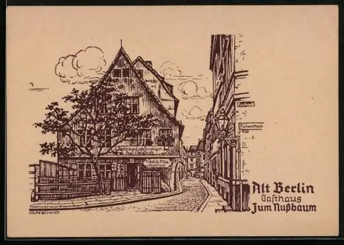 AK Alt-Berlin, Gasthaus zum Nussbaum