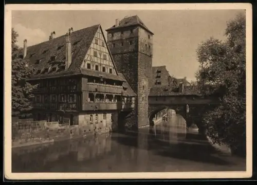 AK Nürnberg, Henkersteg u. Weinstadel, Festkarte Dürerjahr 1928