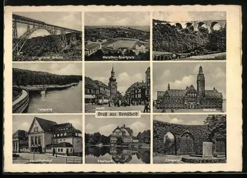 AK Remscheid, Marathon-Sportplatz, Hauptbahnhof, Talsperre