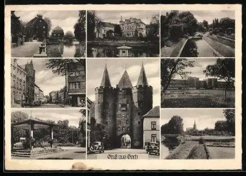 AK Goch, Schloss, Ortsansichten, Strassenpartie