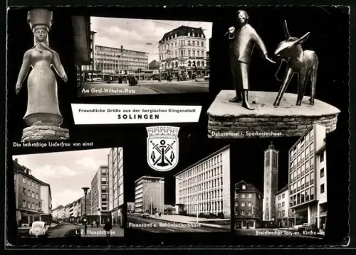 AK Solingen, Finanzamt u. Behördenhochhaus, Hauptstrasse, Lieferfrau