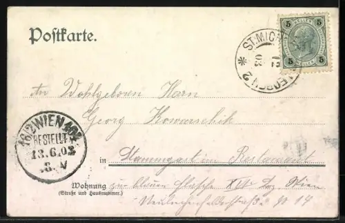 AK St. Michael ob Leoben, Ortsansicht aus der Vogelschau