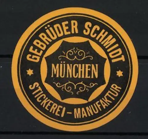 Reklamemarke München, Gebrüder Schmidt Stickerei-Manufaktur, Ornamentverzierung