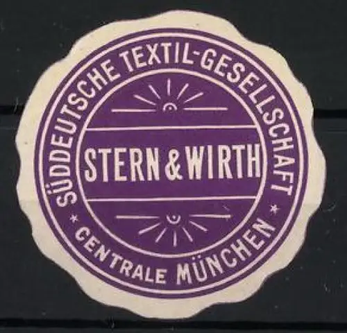 Reklamemarke München, STERN & WIRTH, Süddeutsche Textil-Gesellschaft