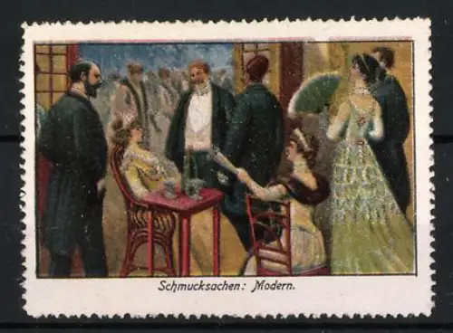 Reklamemarke Schmucksachen: Modern, Gesellschaftsszene