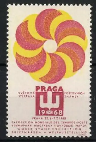 Reklamemarke Praga, Weltbriefmarkenausstellung 1968, Wirbelndes Muster