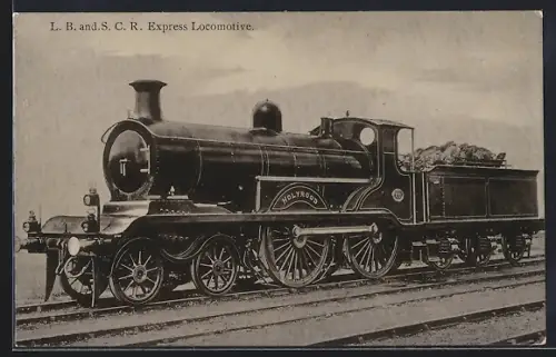 Foto-AK Englische Eisenbahn, Lokomotive No. 70 Holyrood der L. B. and S. C. R.