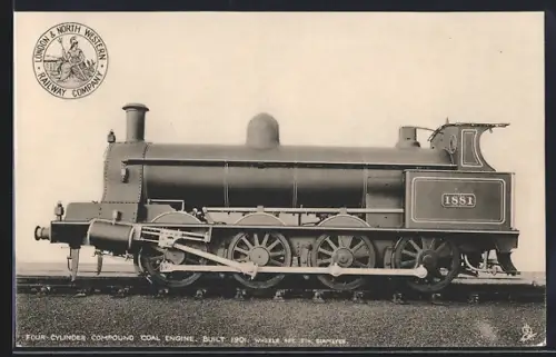 Foto-AK Englische Eisenbahn, Lokomotive No. 1881 der London & North Western Railway