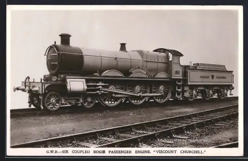 Foto-AK Englische Eisenbahn, Lokomotive No. 175 Viscount Churchill der Great Western Railway