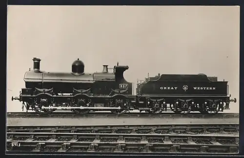 Foto-AK Englische Eisenbahn, Lokomotive No. 337 der Great Western Railway