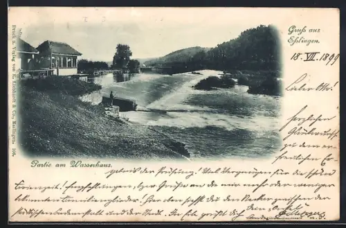 AK Esslingen / Neckar, Wehr am Wasserhaus
