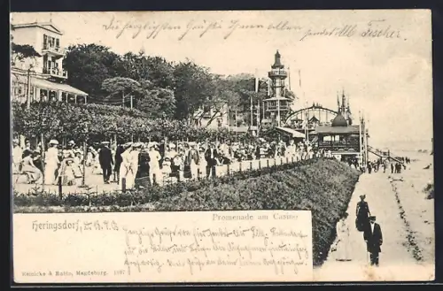AK Heringsdorf / Ostsee, Promenade am Casino