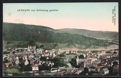 AK Herborn / Dill, Panorama vom Dollenberg gesehen