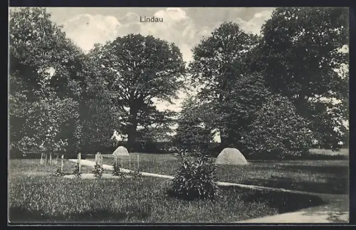 AK Lindau / Kiel, Ortspartie mit Bäumen
